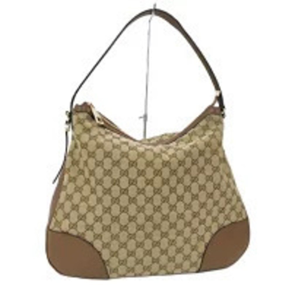 Gucci Hobo Bag GG Canvas Leather Brown